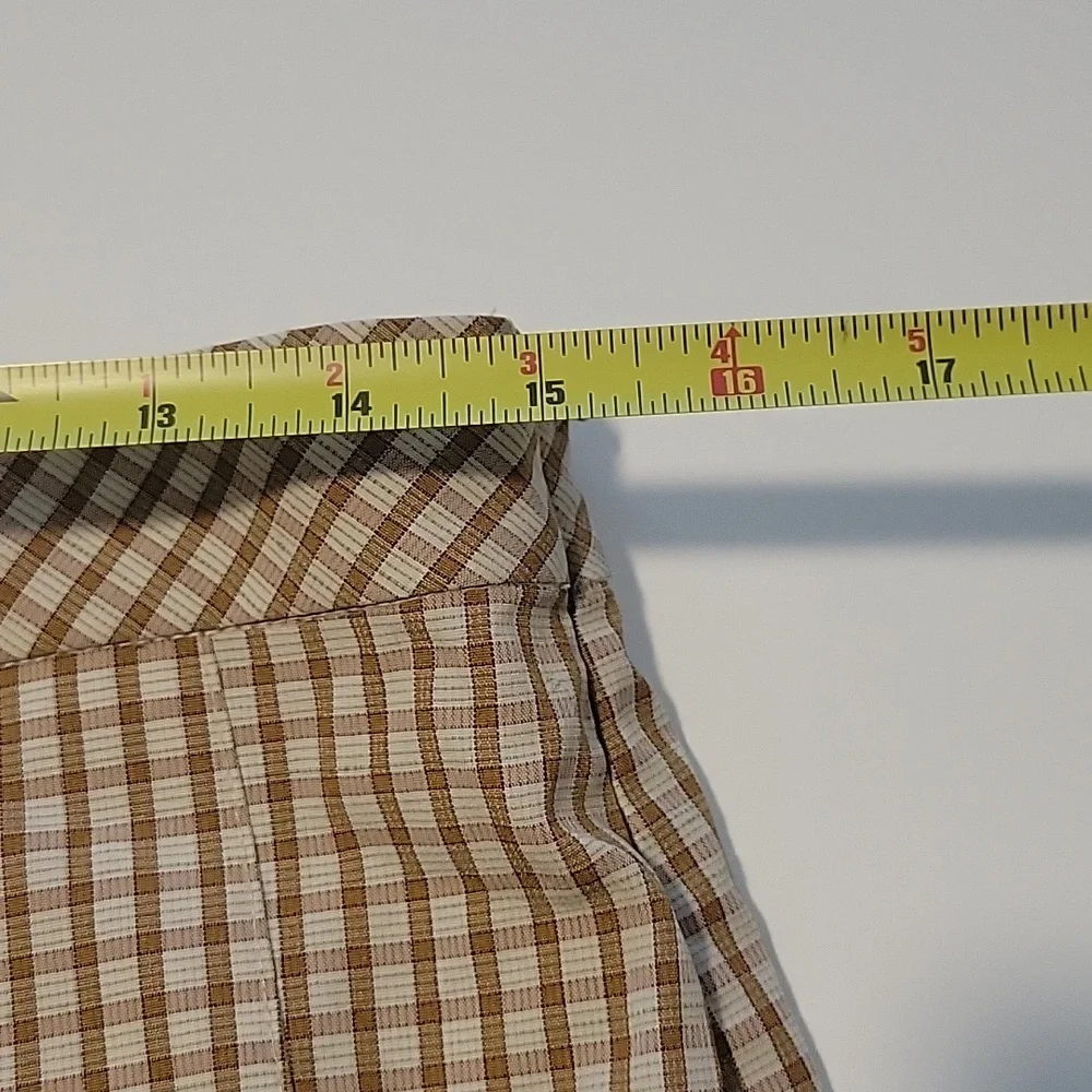 Elodie Checkered Plaid Tan Pleated Mini Skirt